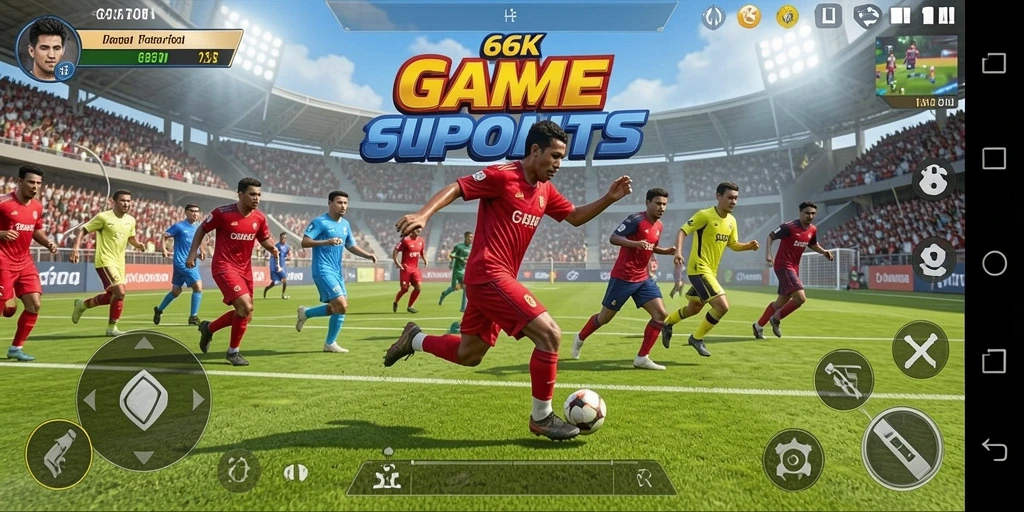 Tampilan gameplay seru dalam 66K dengan berbagai cabang olahraga.