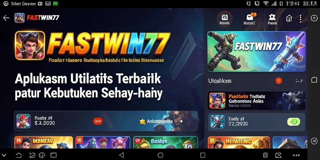 Tampilan intuitif dari aplikasi FASTWIN77 untuk kebutuhan sehari-hari.