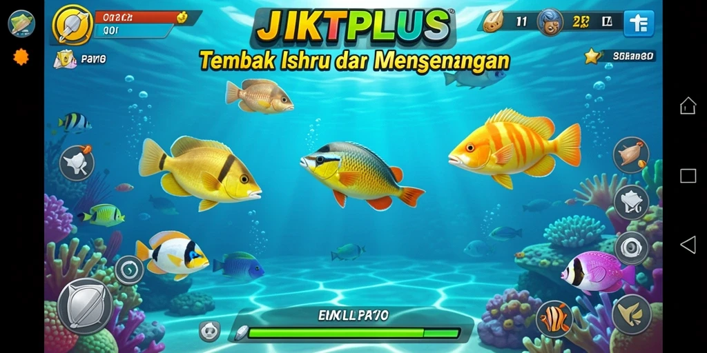 Tampilan gameplay menembak ikan yang seru dan menarik.