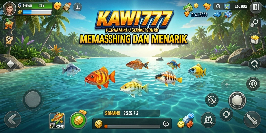 Tampilan gameplay KAWI777 yang seru saat memancing.