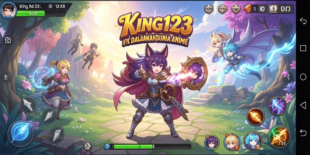 Tampilan aksi mendebarkan dalam KING123 dengan karakter anime ikonik.