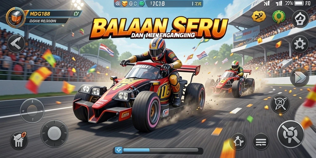 Tampilan gameplay balapan yang mendebarkan di MDG188.