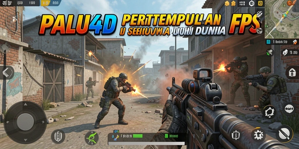 Tampilan seru aksi pertempuran dalam PALU4D dengan gameplay FPS.