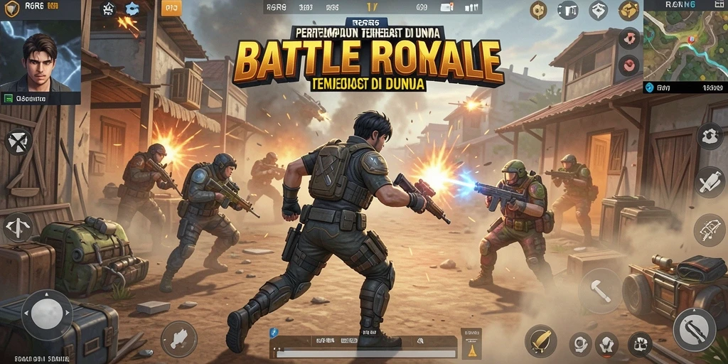 Screenshot menampilkan momen intens pertempuran di R6R6 Battle Royale.
