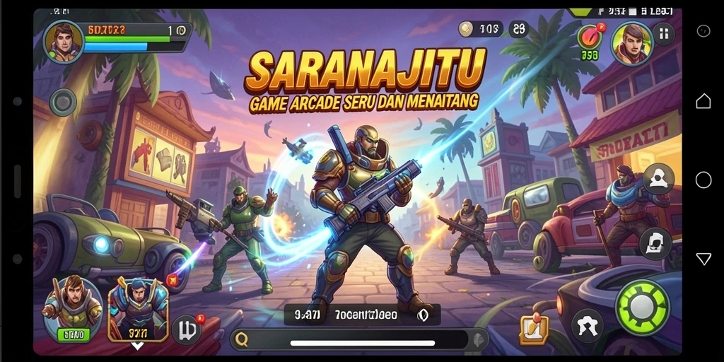 Tampilan gameplay menarik dari SARANAJITU yang penuh aksi.