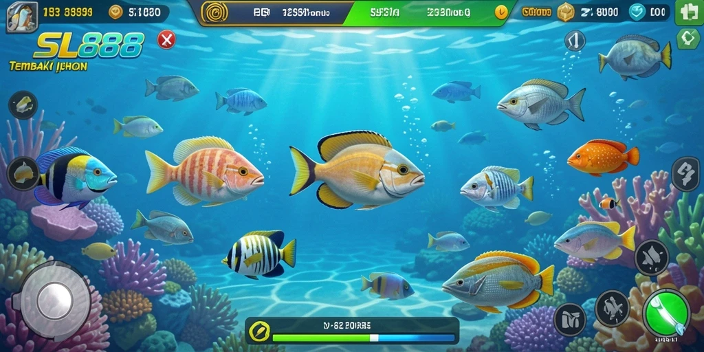 Tangkapan layar gameplay SL888 yang menampilkan suasana seru Tembak Ikan.