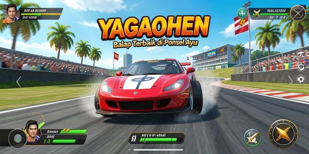 Tampilan gameplay YAGAOHEN yang seru dan mendebarkan saat balapan.